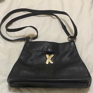 Paloma Picasso Black Leather Shoulder Bag